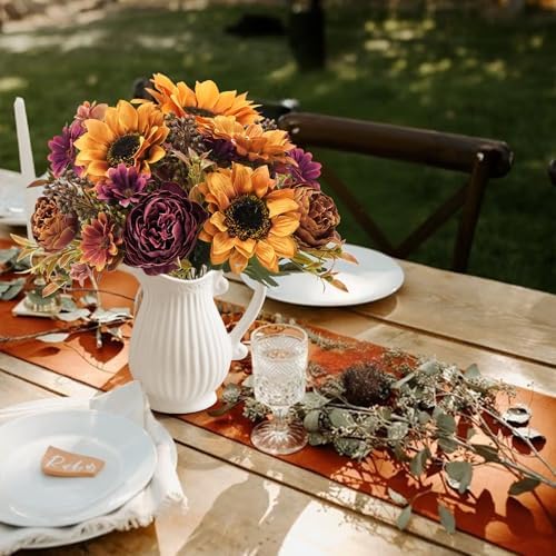GTIDEA 2 Bundles Fall Artificial Flowers Bouquet, Fake Sunflowers Flowers - Image 6