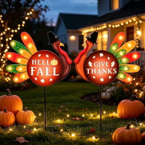 MUMTOP Thanksgiving Turkey Outdoor Decor for Home, 2 Pack by MUMTOP