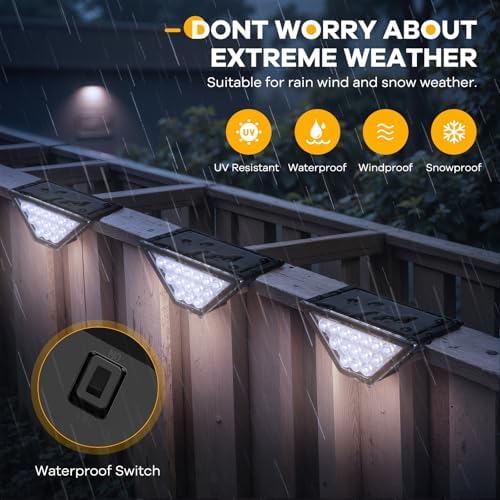 BKBB PPBB Solar Step Lights for Outside, Solar Stair Lights Outdoor Waterproof, Deck Step Lights for Fence, Patio, Yard, Porch, Front Door, Sidewalk, Garden, Patio Decor (12, Cool White) - Image 4