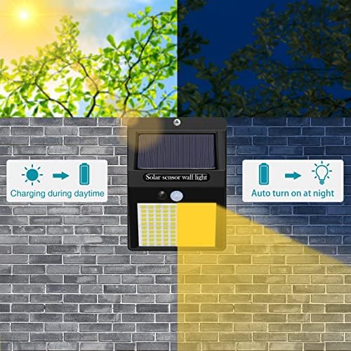 2 Pack Outdoor Solar Motion Lights - 3 Modes/100LED Wireless, IP65 Waterproof Solar Security Lights with Motion Sensor for Front Door, Backyard, Garage, Deck (Warm White) - Image 5