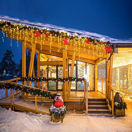 Christmas Lights Outdoor, 66ft 640 LED Icicle Lights for Outside Warm White - Image 3