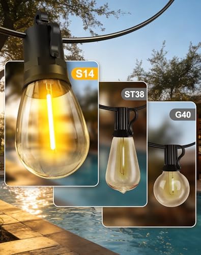 50ft Solar Powered Outdoor Waterproof String Lights LED Outside Patio Yard - Image 7
