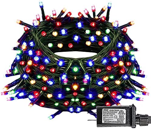 Dazzle Bright Christmas String Lights, 100 LED 33 FT Connectable Fairy Lights with 8 Modes, Waterproof Christmas Decorations for Indoor Outdoor Holiday Party Home Tree Decor (Multi-Colored) by DazzleBright