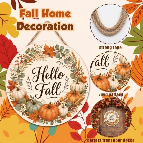 Fall Decorations for Home - Hello Fall Wreaths for Front Door - Image 4
