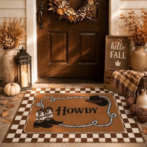 24" X 36" Western Howdy Layered Doormat Set for Front Door by Sonwyoung