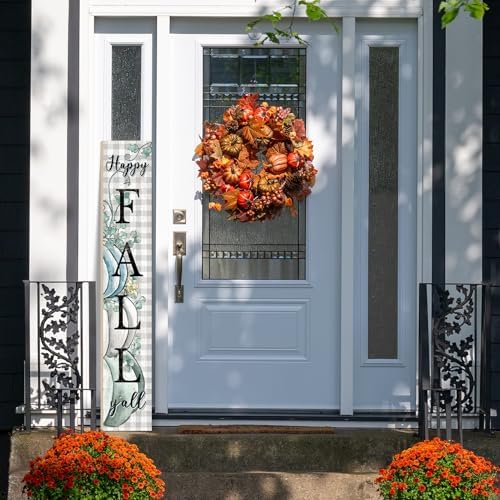 Fall Welcome Porch Sign, Wooden, 47.2", for Front Door, Blue Fall - Image 6
