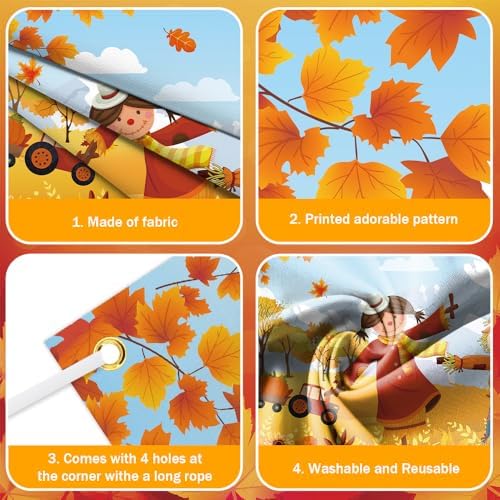 AIBIIN Pumpkin Patch Backdrop Fall Backdrops for Photography 6x3.6ft - Image 3