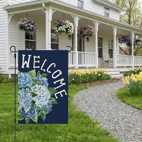 CROWNED BEAUTY Spring Floral Hydrangea Garden Flag for Outside 12x18 Inch - Image 2