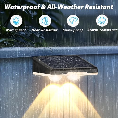 Brightever Solar Fence Lights Black 8-Pack, Color Changing & 7 Fixed Color - Image 3