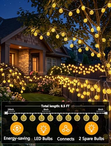 GOOTHY Lemon String Lights Plug in, 8.5Ft Outdoor Fairy Decorations String Lights with 10 LED Yellow Lemon Slice Lights, Hanging Novelty Summer Patio Lights for Garden Kitchen Christmas Wedding Party - Image 2