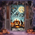 BlissYard Halloween Door Cover Jack Lantern Ghost 35x71 Inch Polyester by BlissYard