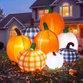 Leyndo Thanksgiving Inflatables Outdoor Decorations, 5.91 ft Multicolor Stacked Pumpkin Blow up Yard Decoration with Built in Lights and Fan for Fall Lawn Garden Porch by Leyndo