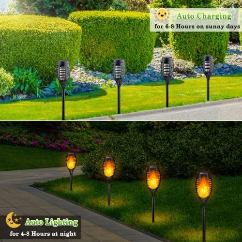 LNRYY Outdoor Solar Lights, 6Pack Solar Torch Light with Flickering Flame - Image 3