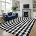 KOZYFLY Buffalo Plaid Area Rug 8x10 ft Living Room Rug, Black and White by KOZYFLY