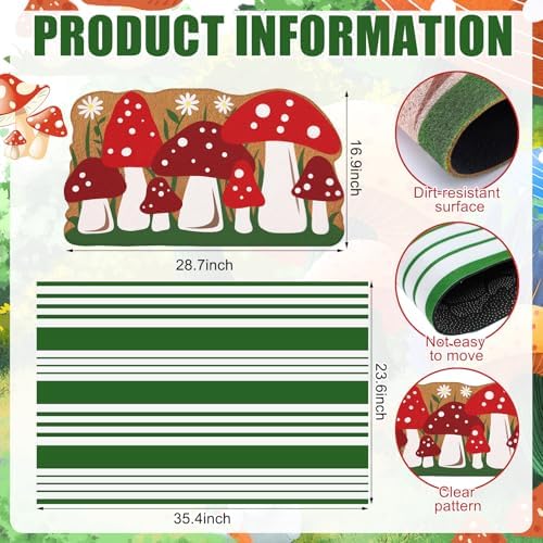 Tinideya 2 23.6 X 35.4 Inches Mushroom Green Red - Image 3