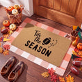 Honoson 2 Pcs Fall Football Coir Doormat, Orange Plaid Layered Mat by Honoson