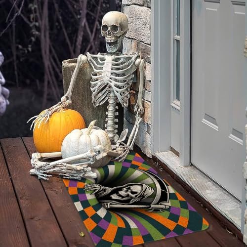 Halloween Door Mat, 3D Illusion Horror Doormats Halloween Porch Entrance Decor Non-Slip Doormats Outside 30x17 Inch - Image 6
