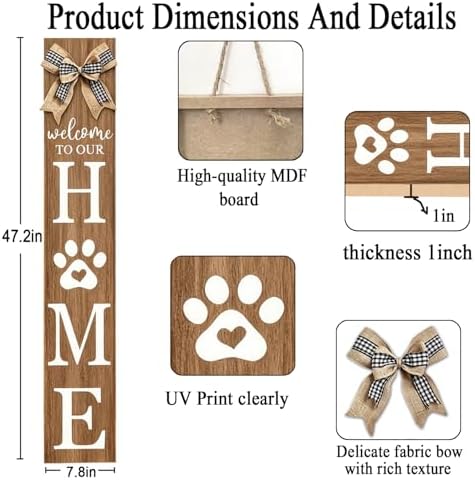 Welcome to Our Home Front Door Sign, 47"X8", Wood - Image 2