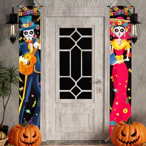 71 x 12 Inch Lighted Day of the Dead Dia de los Muertos Door Banner Decor - Image 5