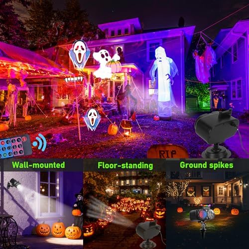 2026 Upgrade Holiday Projectors, Brighter Halloween Decorations Projector Lights, Christmas Projector Light with 10 HD Replaceable Slides (Ocean Wave & Patterns), Waterproof Halloween Projector Show - Image 2
