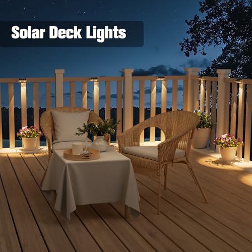 NIORSUN Solar Fence Lights,24 Pack Solars Deck Light,Warm White Color,Outdoor Bulb Waterproof Led IP65,Power Patio Lamp with Lenses for Outside/Backyard/Railing/Yard(White) - Image 5