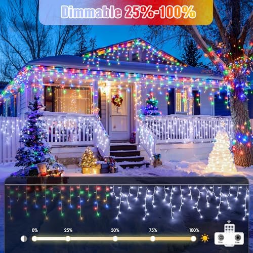 JMEXSUSS Color Changing Icicle Lights Outdoor Waterproof, 11 Modes 400 LED - Image 4