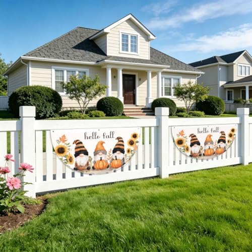 Fall Gnome Semicircular Hanging Decorative Bunting Flag 2pcs - Image 5