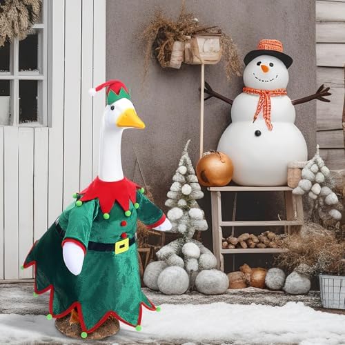 Cutecrop Christmas Goose Outfit Clothes Elf Red Green Costume 23" - Image 4