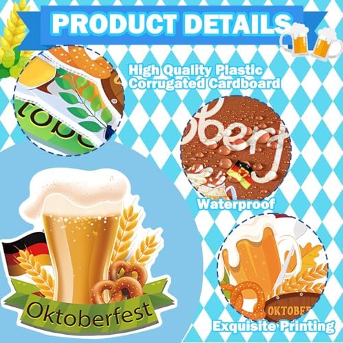 Amyhill 12 Pcs Oktoberfest Yard Decoration Outdoor Welcome to Oktoberfest Garden Lawn Signs with Stakes German Beer Festival Waterproof Outdoor Decor for Patio Lawn Walkway Party Supplies - Image 4