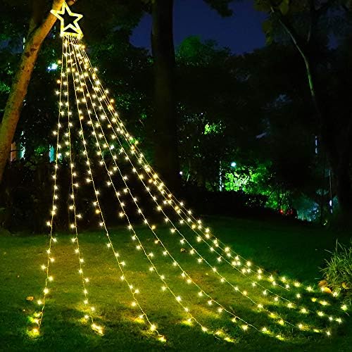 Outdoor Christmas Decorations 11.5ft Warm Waterfall Christmas Tree Lights - Image 2
