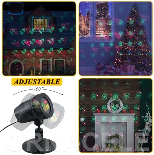 Christmas Laser Light Projector, Star Show LED Lights Red and Green Outdoor IP65 Waterproof, 3 Modes RF Remote Control, Landscape Decoration for Xmas Yard Holiday Party - Image 5