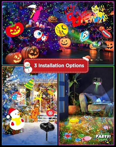 Halloween Projector Outdoor with Firefly & Ocean Wave Lights, 10 Slides - Image 4