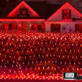 YEGUO Halloween Net Lights Outdoor Mesh Lights, 12ft x 5ft 360 LED Red Christmas Light Outdoor Waterproof, 8 Modes Connectable Clear Wire Halloween Bush Light Plug in by YEGUO