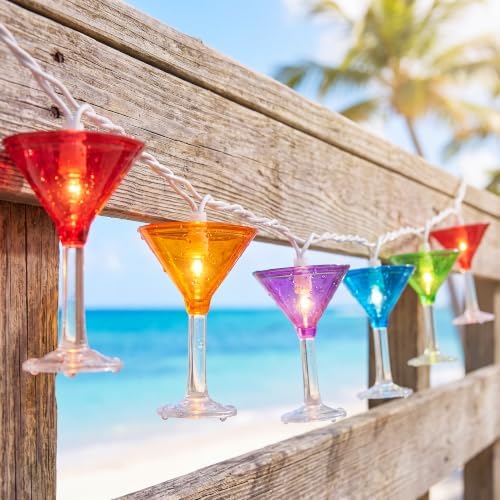 10 LED Cocktail Glass Lights, 8.5Ft Tropical Beach Camping String Lights by Unknown