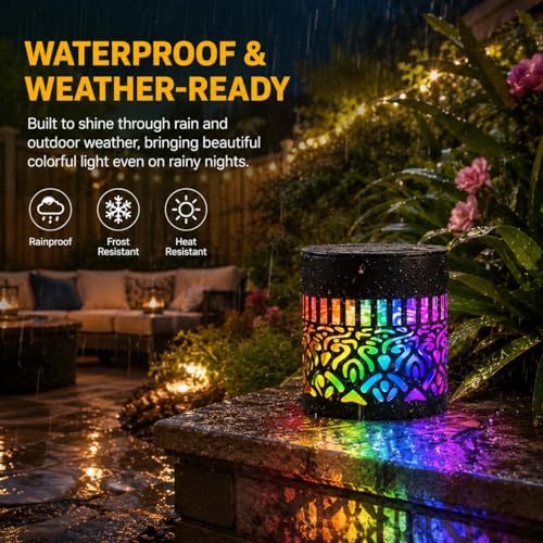 Solar Mandala Lights Outdoor Wall Seven Color Projector 2 Pack - Image 6