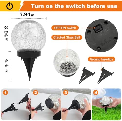 Solar Globe Lights Outdoor Waterproof-Solar Balls-Solar Garden Lights Orbs - Image 4