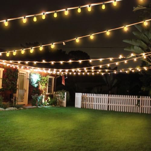 100 FT Outdoor String Lights IP65 Waterproof Patio Lights with 30 + 3 Shatterproof LED Bulbs Commercial Grade LED String Lights Connectable Hanging Decorative Lights for Outdoor Terrace Yard - Image 6