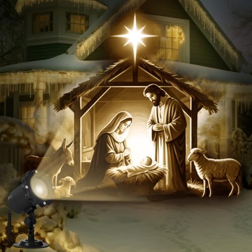 Treela Nativity Scene Projector Light Outdoor Christmas Decoration by Treela