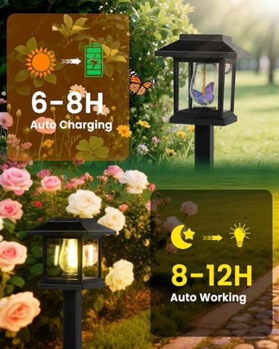16-Pack Solar Lights Outdoor (Extra-Bright & Auto On/Off), Solar Powered Garden Lights, Outdoor Waterproof Solar Pathway Lights for Patio, Path, Yard, Landscape, Driveway, Walkway Decor (Warm White) - Image 4