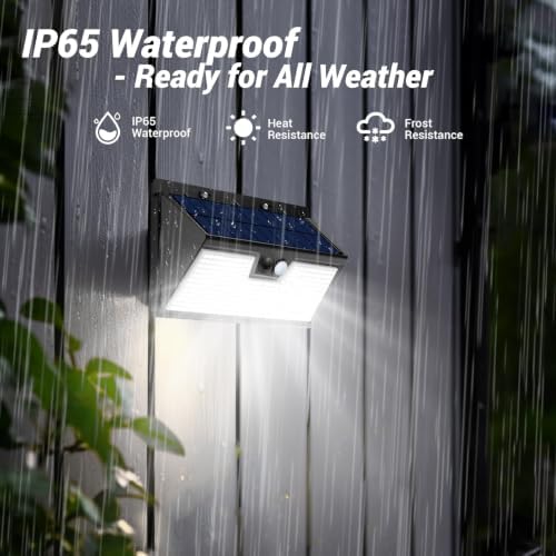 vighep Large Solar Motion Lights Outdoor, 318 LED Super Bright Shed Lights with 3 Lighting Mode, IP65 Waterproof Solar Bar Light, Great for Outside Wall Yard Chicken Coop Garden - 2 Pack - Image 5
