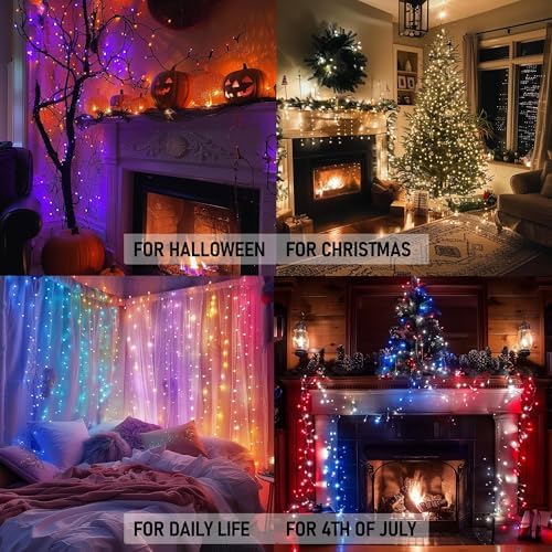 Dazzle Bright Smart Color Changing Christmas Lights, 66FT 200 LED RGB String Lights with Remote & App Controlled, Halloween 4th of July Decoration for Indoor Outdoor Holiday Xmas Tree Party Decor - Image 3