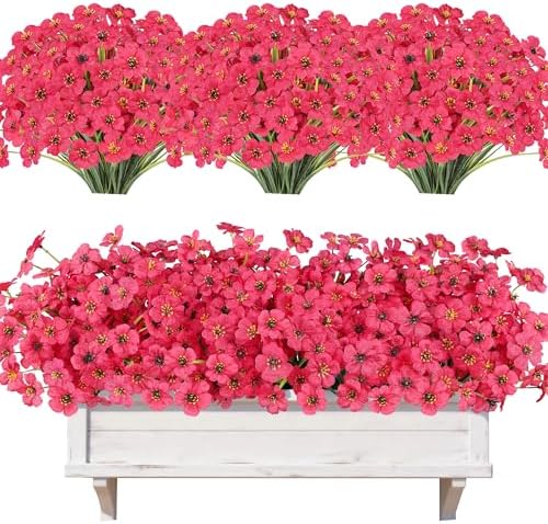 AmyHomie 20 PCS Artificial Flowers for Outdoors, UV Resistant Fake Plants by AmyHomie