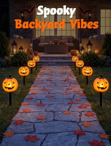 Halloween Pumpkin Pathway Lights, 4PCS LED Pumpkin Stake Lights - Image 6