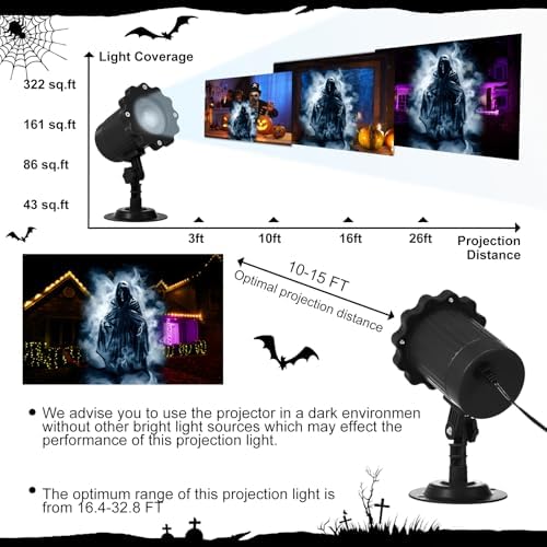 Treela Ghost Projector Outdoor Halloween Light Decoration, Dynamic, LED - Image 2