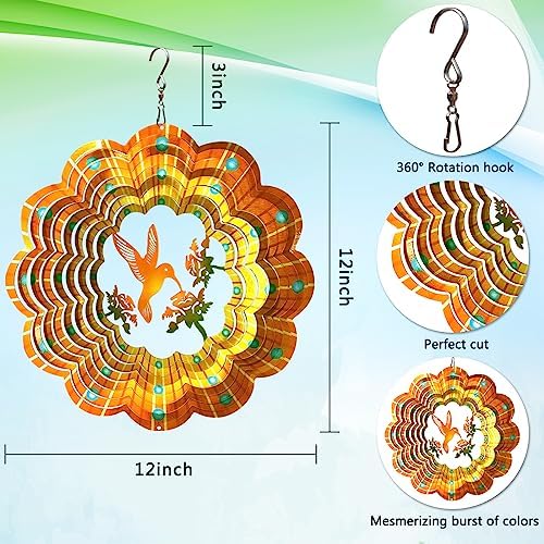 Hummingbird Wind Spinner, Hummingbird Garden Gift for Women Mem - Image 5