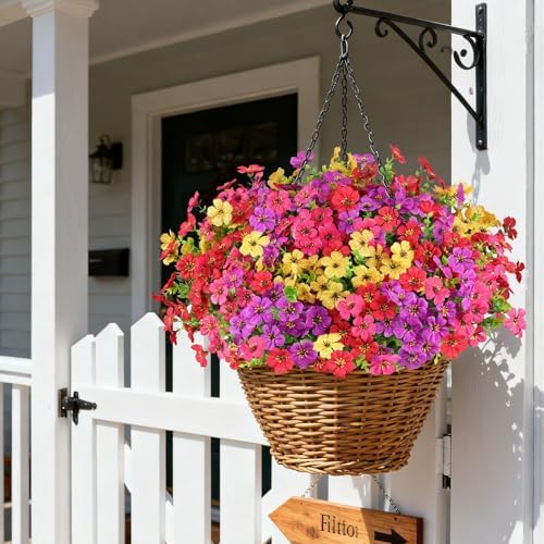 16PCS UV Resistant Artificial Flowers for Outdoors, Mix 4 Colors - Image 4