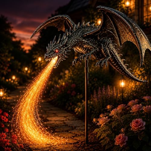 Solar Dragon Fire Garden Light, Solar Dragon Fire Garden Stake Light by Unknown
