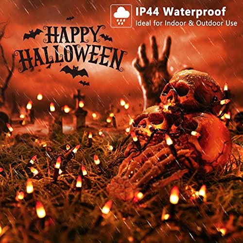Brizled Candy Corn Halloween Lights, 100 Count Orange & Yellow UL Certified Incandescent Mini String Lights, Black Wire, Indoor & Outdoor Lighting Decoration | UL Certified; 21.3 ft Black Wire; Waterproof Candy Corn Mini Incandescent Halloween Lights f... - Image 3