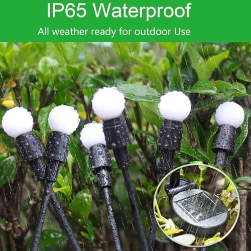 6 Pack Solar Garden Lights Outdoor Waterproof Firefly Lights Warm White - Image 2