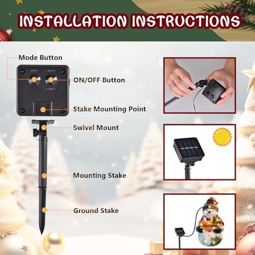12x18 Solar Christmas Snowman Garden Flag, Outdoor Decor - Image 5